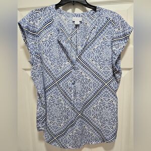 Clothes~Liz Claiborne Short Sleeve, V-neck Top, Blouse, Shirt. EUC! Sz L, Large